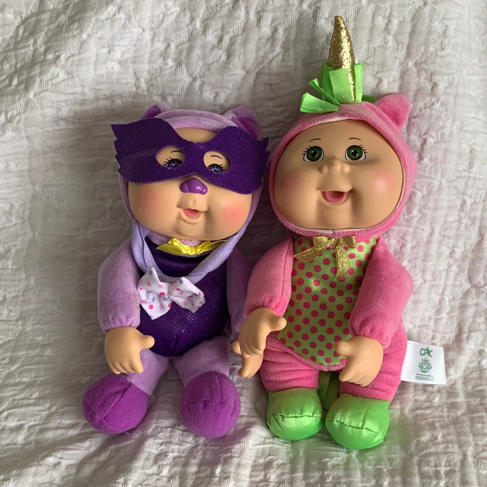 Cabbage patch dolls Unicorn and Rihanna Racoon